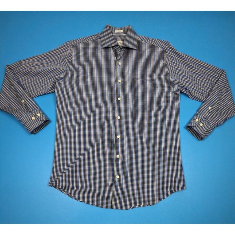 Peter Millar Shirt Mens Medium Multicolor Plaid Casual Long Sleeve Crown Finish